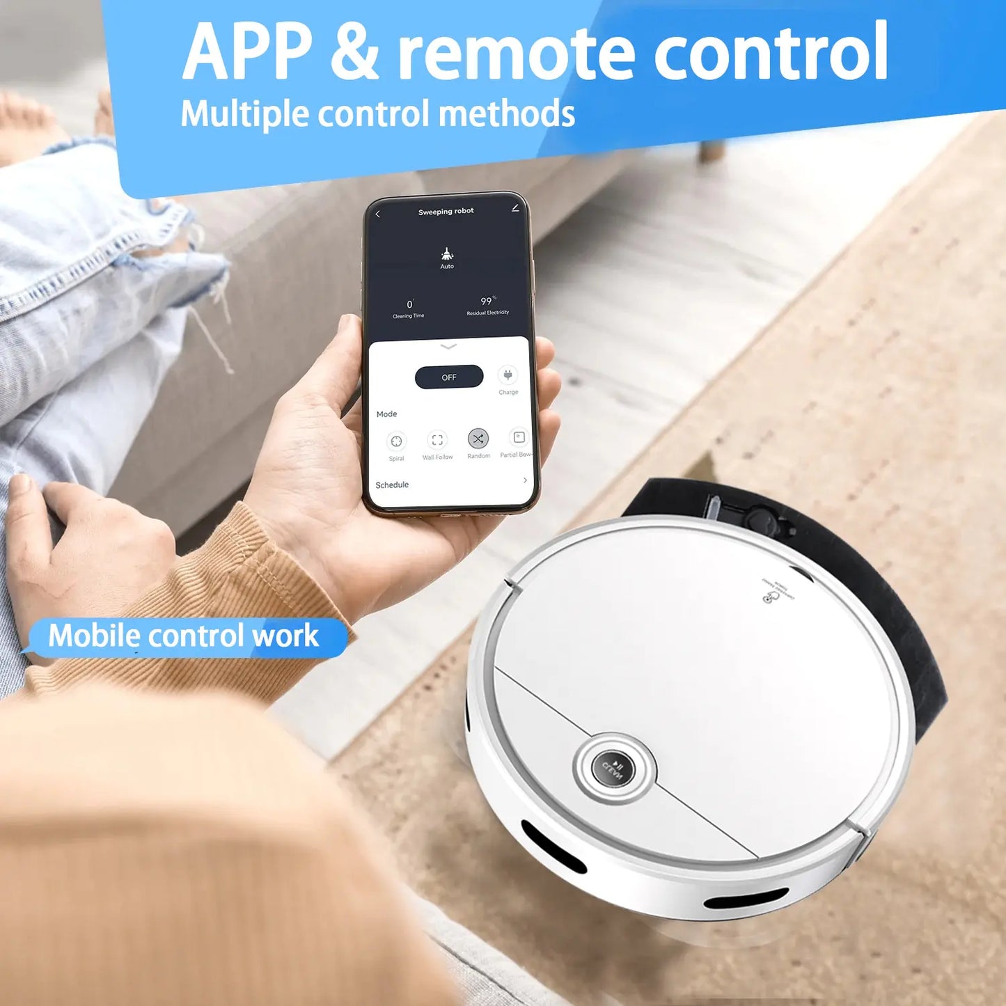 Cleaning Robot Sweeps, Vacuums & Mops